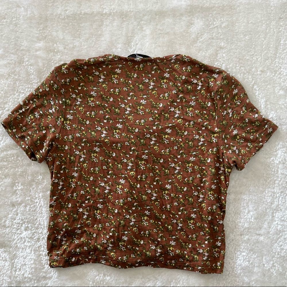Honey Collection Flower Print Cropped Top - Picture 4 of 4